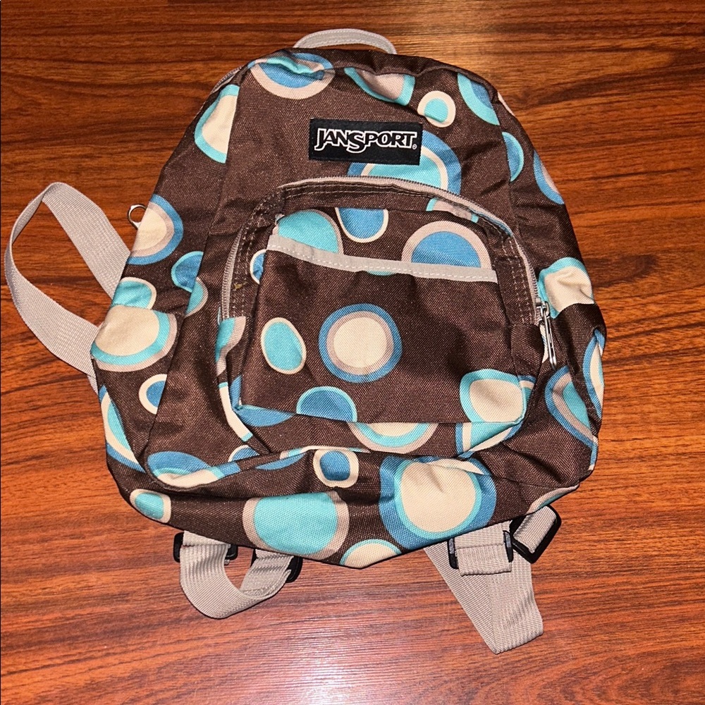 VTG Y2K JanSport Half Pint Mini Backpack Chocolate Chip Bubbles